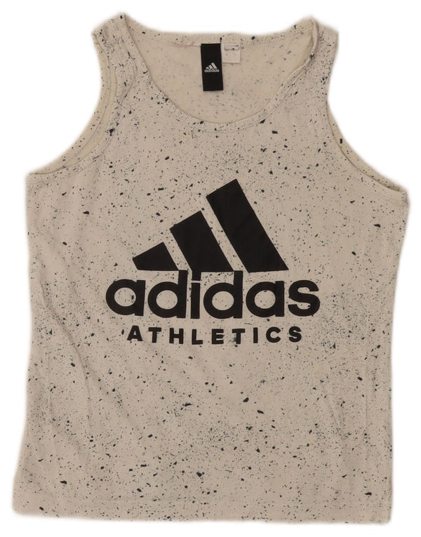 Adidas Meninas Graphic Vest Top 11-12 Anos Branco Manchado