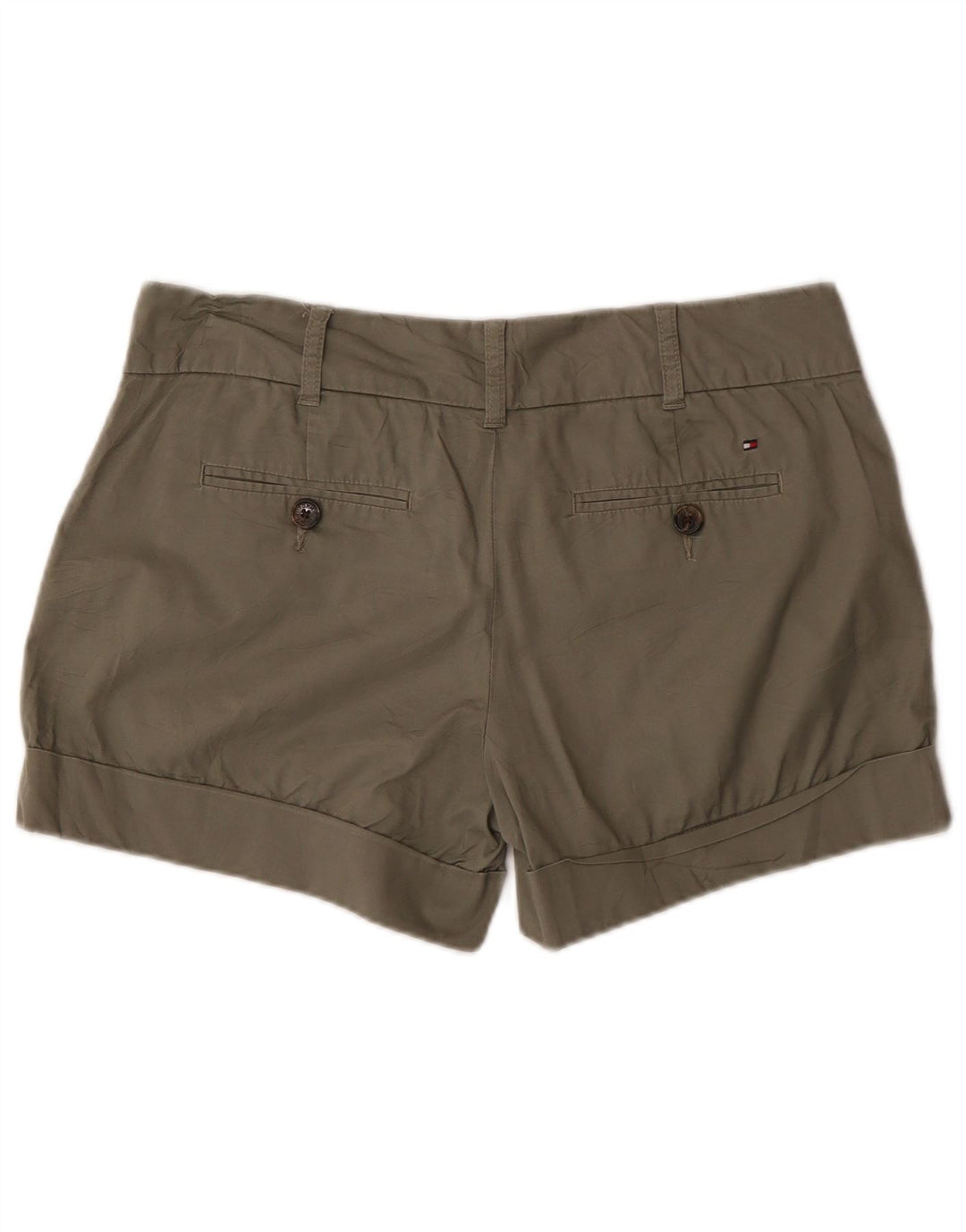 Shorts Chino feminino Tommy Hilfiger EUA 8 médio W32 algodão cáqui