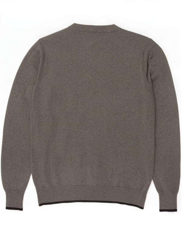 Suéter cardigã masculino Marks & Spencer Blue Harbor algodão cinza médio