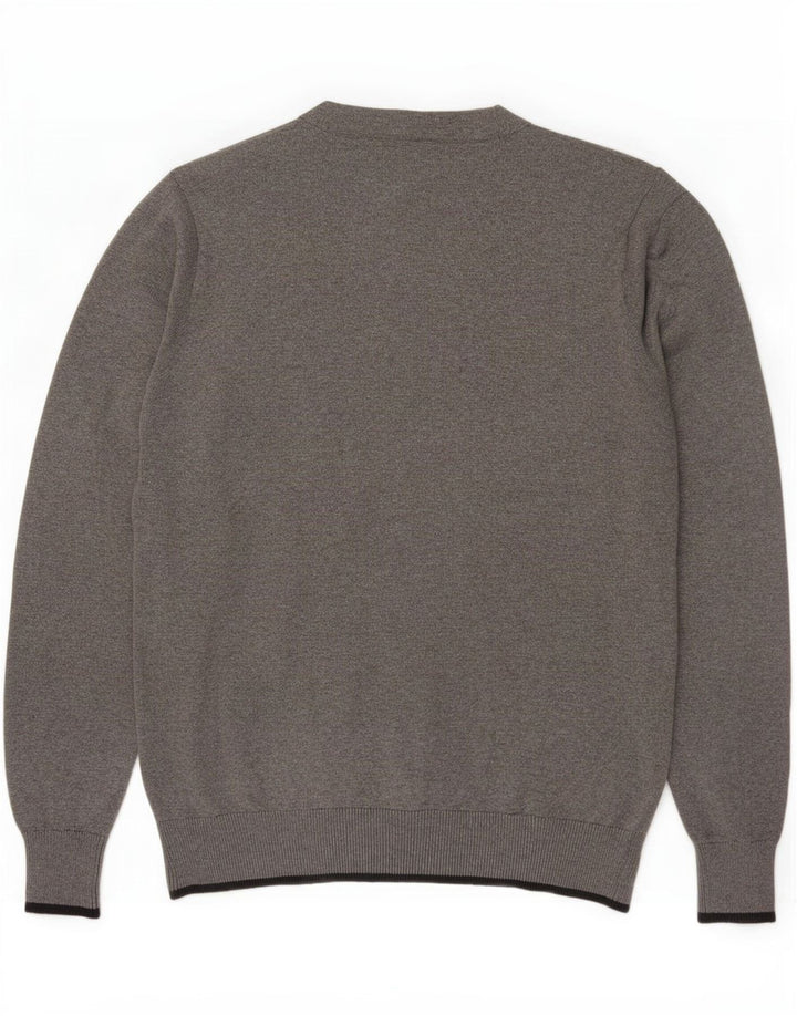 Suéter cardigã masculino Marks & Spencer Blue Harbor algodão cinza médio