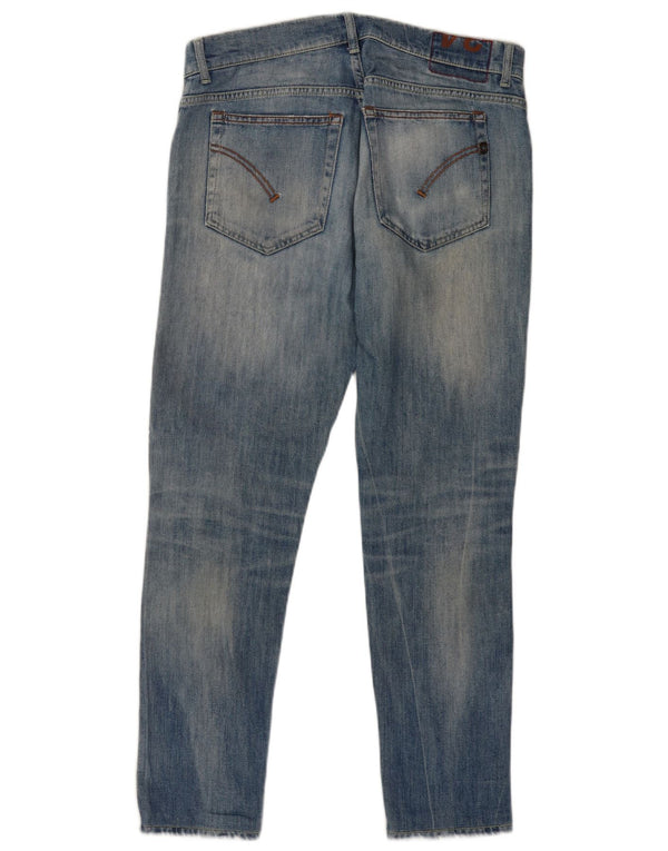 Dondup Mens Ritchie Distressed Slim Jeans W34 L29 Azul Algodão