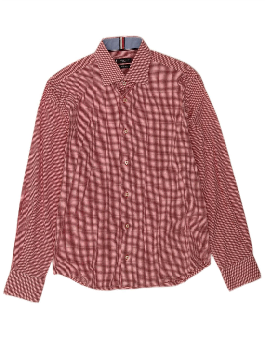 Camisa masculina Tommy Hilfiger Regular Fit tamanho 38 15 médio vermelho guingão