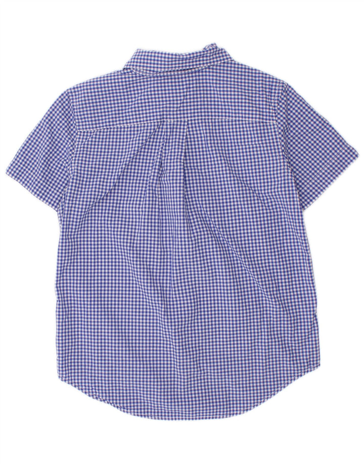 Ralph Lauren Camisa masculina de manga curta 4-5 anos algodão guingão azul