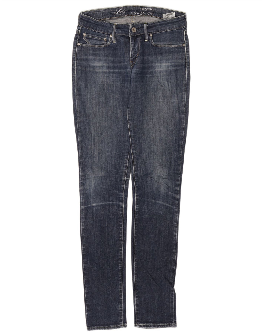 Calça jeans feminina LEVI'S Demi Curve Skinny W27 L32 azul marinho algodão