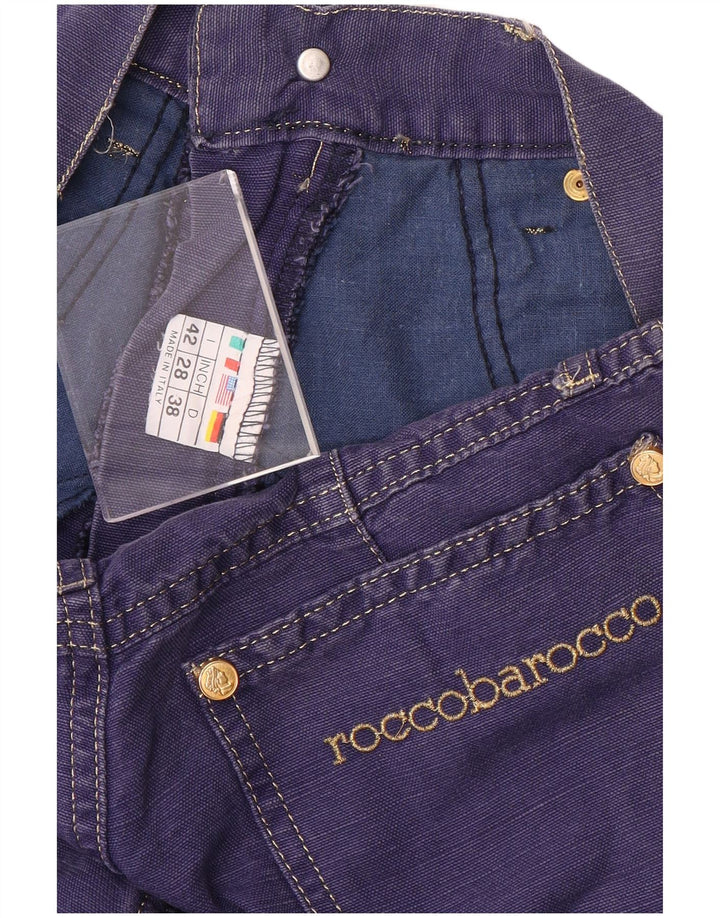 Calça feminina casual justa ROCCOBAROCCO W28 L31 algodão roxo