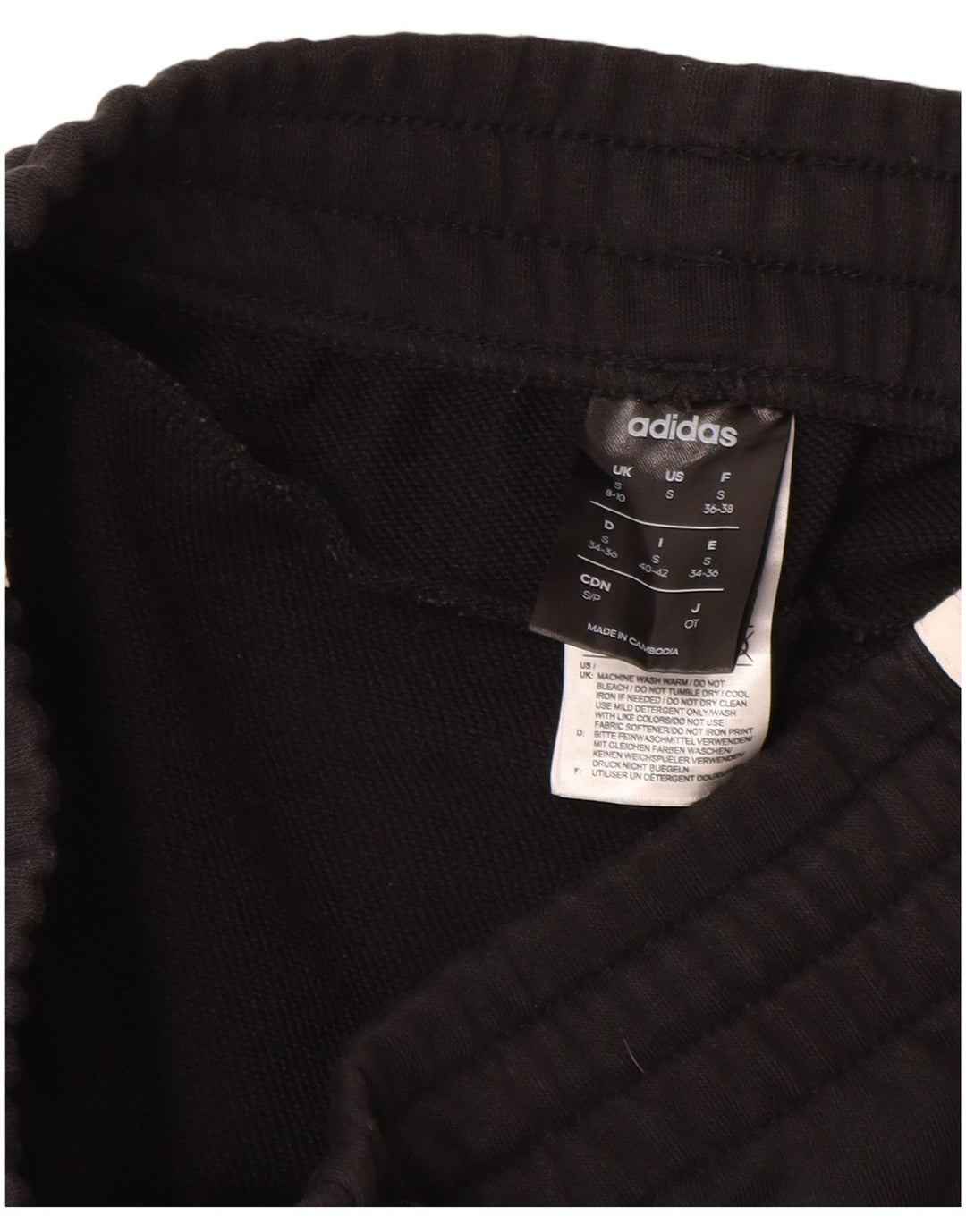 ADIDAS Womens Tracksuit Pants Joggers UK 8/10 Pequeno Algodão Preto