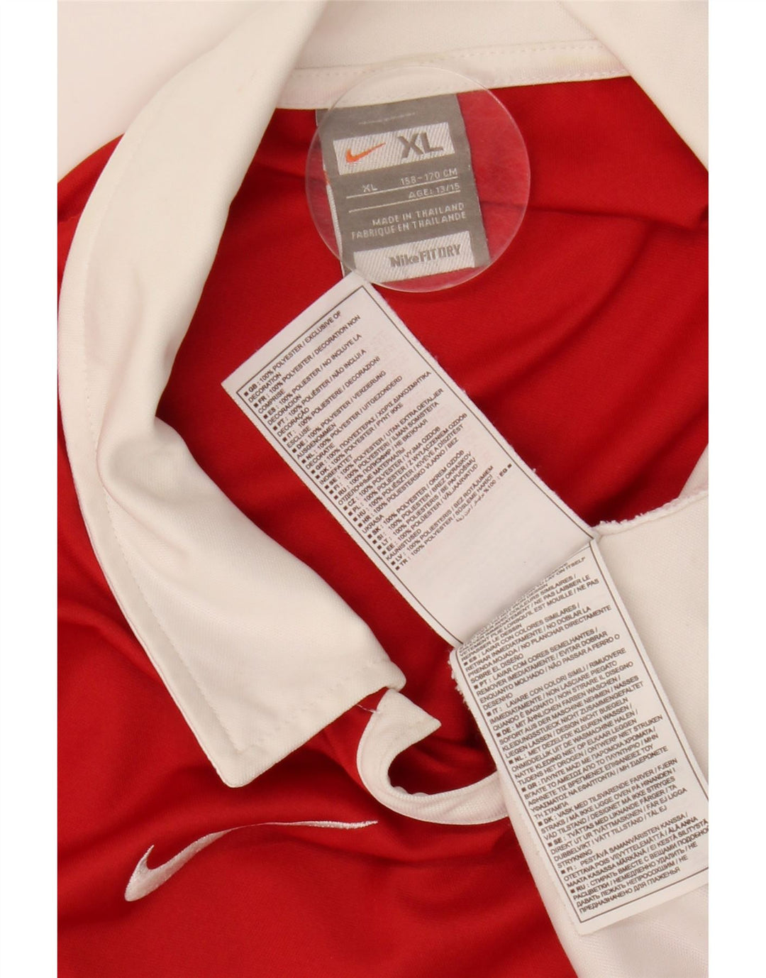 Camisa polo masculina NIKE 13-14 anos XL vermelho colorblock poliéster