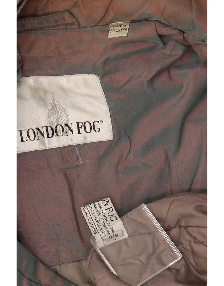 LONDON FOG Jaqueta corta-vento feminina com capuz grande tamanho Reino Unido 16 grande marrom