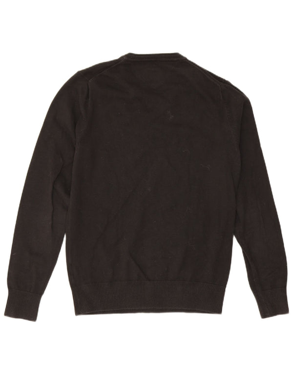 Suéter feminino Tommy Hilfiger com decote em V Reino Unido 12 algodão preto médio