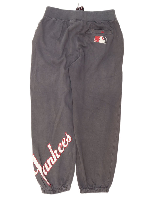 Majestic Mens New York Yankees Calça de treino Joggers cinza grande