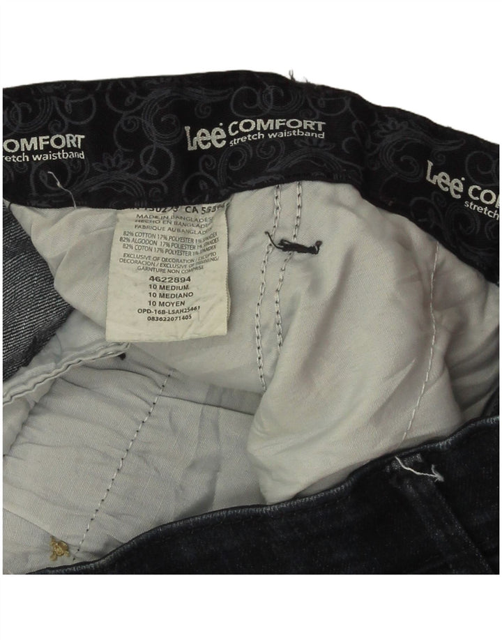 Shorts jeans feminino Lee US 10 grande W32 algodão azul marinho