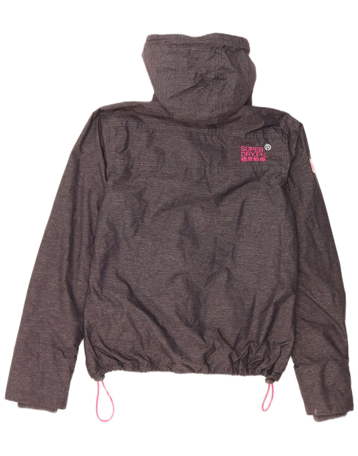 Jaqueta corta-vento feminina Superdry com capuz e blusão UK 14 médio preto