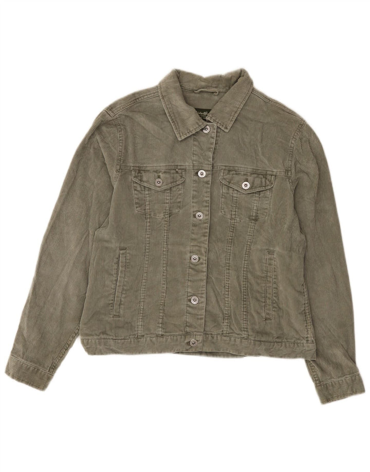 Jaqueta feminina de veludo Eddie Bauer Reino Unido 16 grande algodão verde