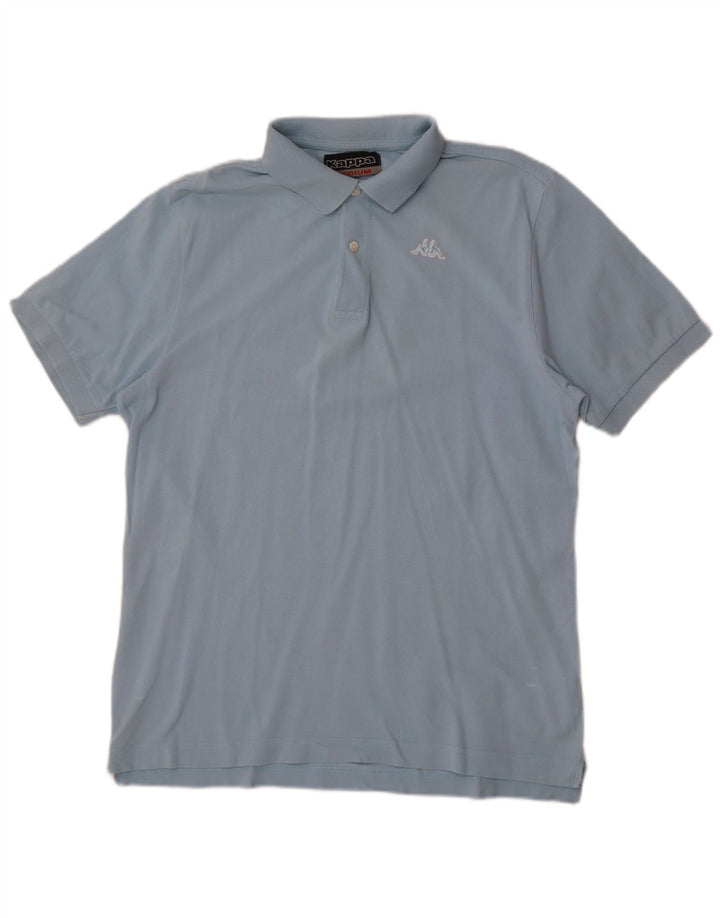 Camisa polo masculina Kappa algodão azul médio