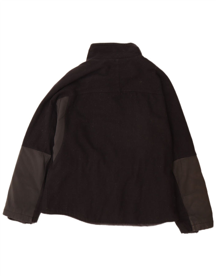 Jaqueta utilitária masculina Tommy Hilfiger Reino Unido 44 2XL lã colorblock preta