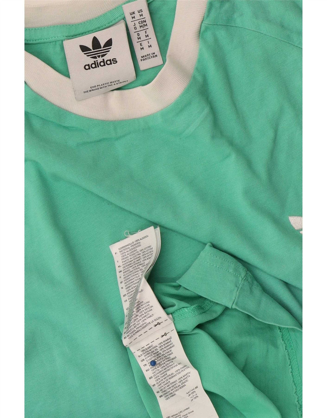 Adidas Mens Camiseta Top Médio Algodão Verde