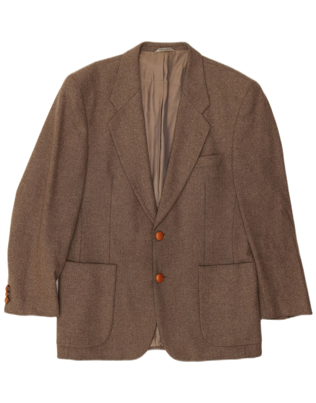 Jaqueta blazer masculina Rene Lezard com 2 botões UE 50 grande marrom lã nova