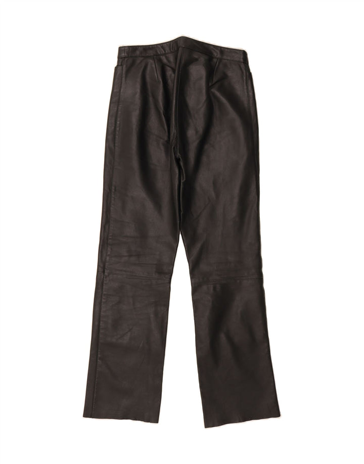 DAKOTA Womens Straight Leather Trousers W29 L32 Black Leather Vintage Dakota and Second-Hand Dakota from Messina Hembry 