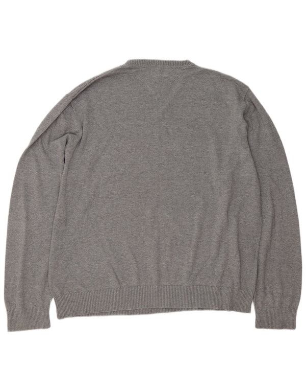 Suéter masculino Tommy Hilfiger com decote em V XL algodão cinza