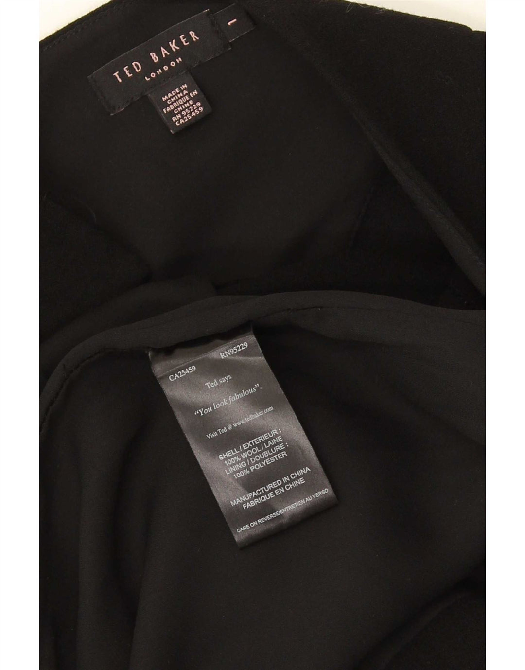 Vestido bodycon feminino Ted Baker tamanho 1 XS preto lã