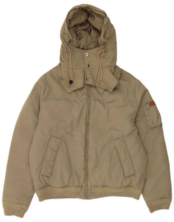 Jaqueta masculina acolchoada com capuz Woolrich UK 42 XL cáqui