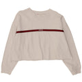Suéter de moletom feminino oversized Levi's Reino Unido 14 grande listrado branco