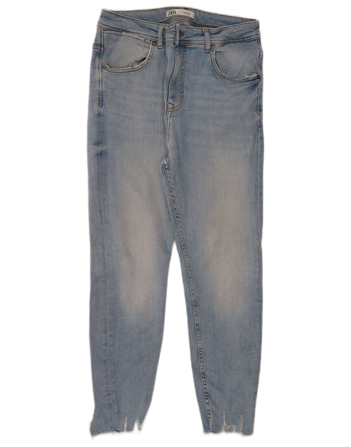 Zara Calça jeans masculina cortada EU 42 Grande W32 L25 Azul