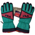Fila Mens Luvas De Esqui Pequeno Verde Colorblock Poliéster Inverno