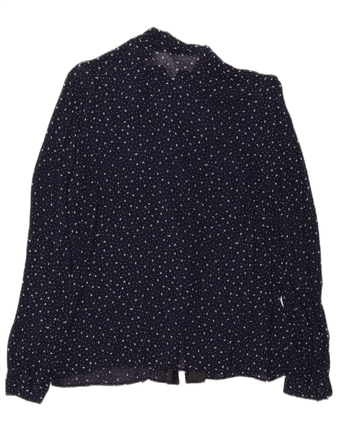 Blusa feminina vintage transparente IT 48 XL azul marinho manchada
