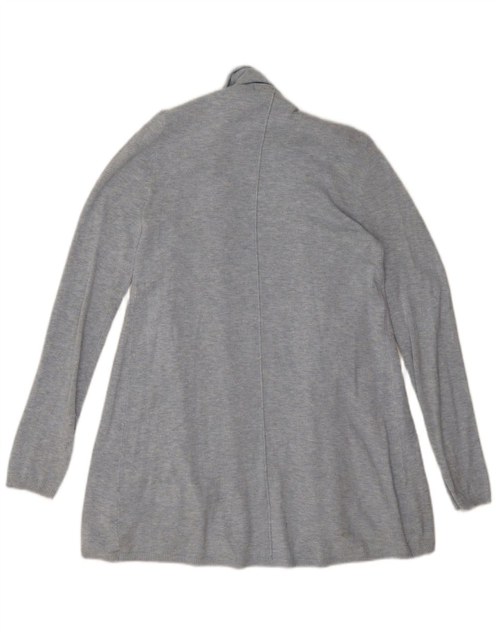 Zara Suéter Cardigan Aberto Feminino Reino Unido 14 Viscose Cinza Médio