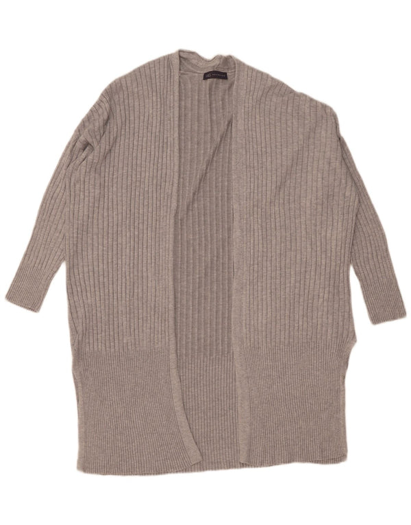 Suéter feminino Marks & Spencer Longline Open Cardigan Reino Unido 14 cinza médio