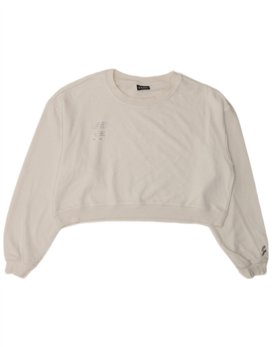 Freddy Womens Crop Oversized Moletom Jumper Reino Unido 14 Médio Branco