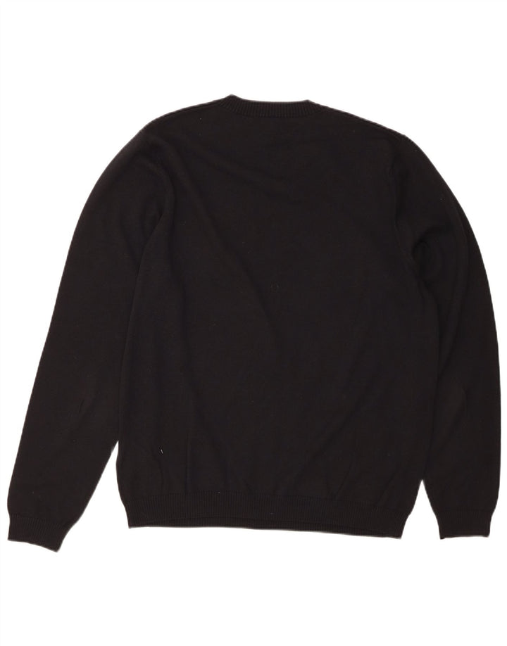 ADIDAS Mens Suéter Jumper com Gola V Preto Médio