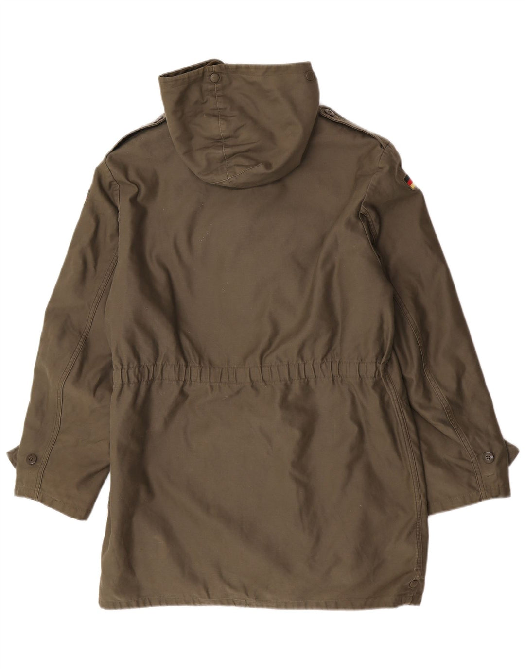 Jaqueta masculina vintage Sherpa Parka com capuz Reino Unido 38 médio cáqui