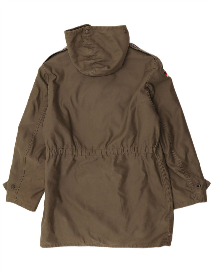 Jaqueta masculina vintage Sherpa Parka com capuz Reino Unido 38 médio cáqui