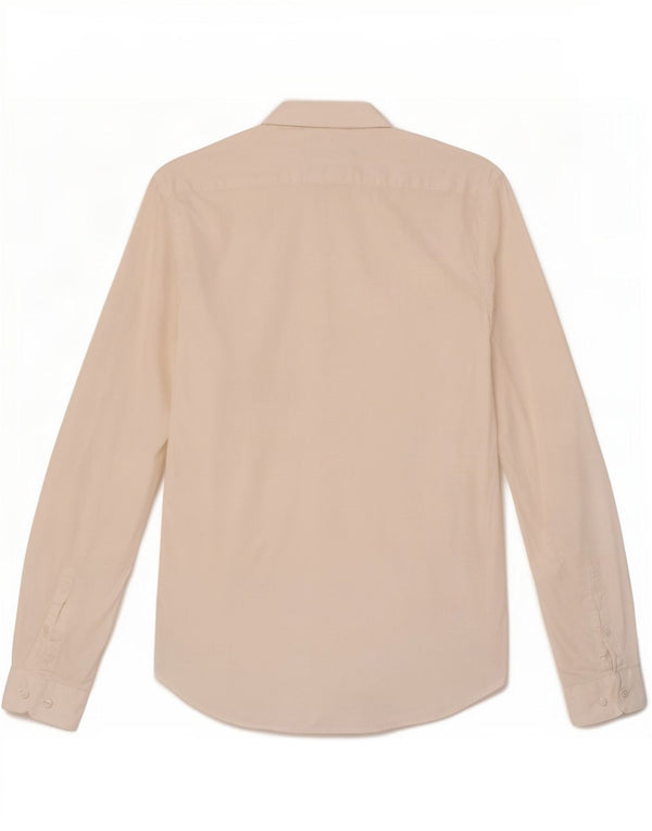 Camisa masculina Zara Super Slim Fit pequena branca