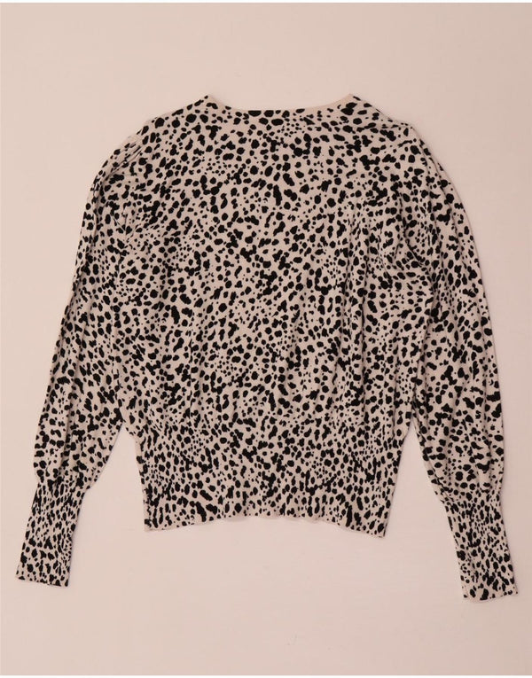 Suéter feminino Marks & Spencer com gola canoa Reino Unido 14 médio bege
