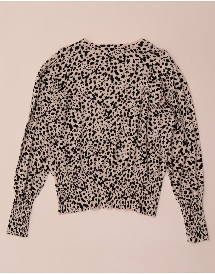 Suéter feminino Marks & Spencer com gola canoa Reino Unido 14 médio bege