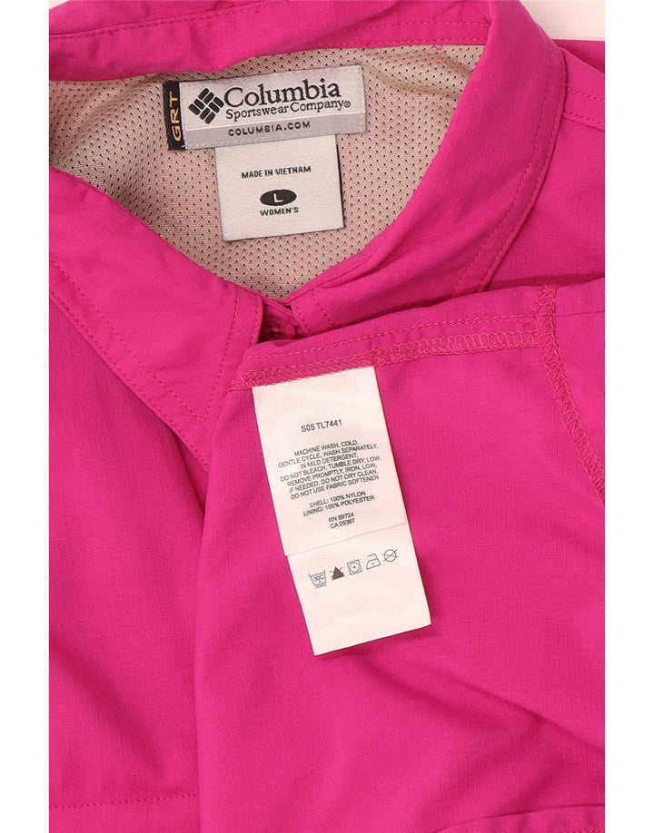 Camisa feminina Columbia UK 16 grande rosa nylon