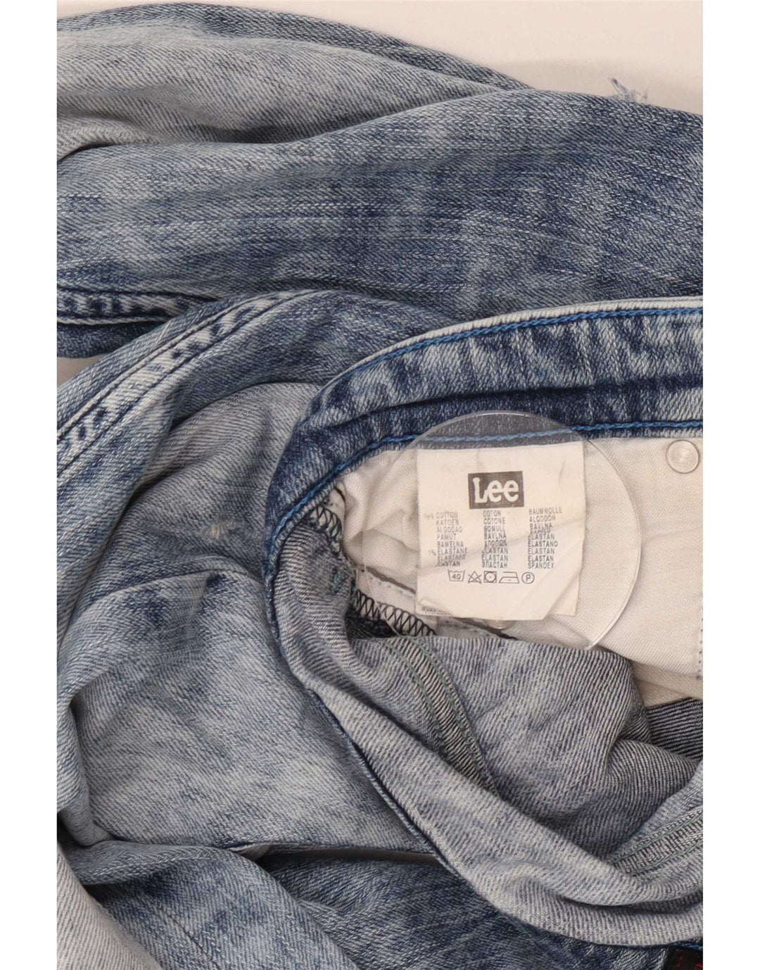Lee Mens Knox Distressed Straight Jeans W29 L30 Azul Algodão