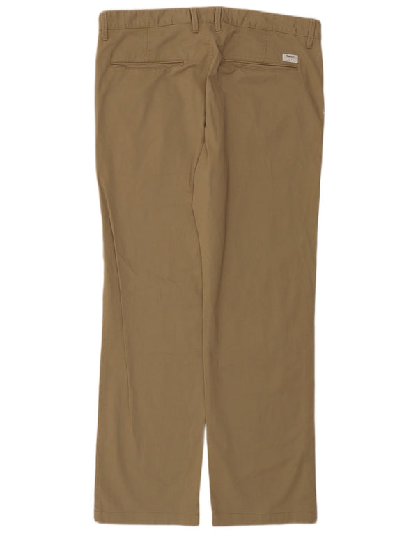 Calça chino masculina Timberland reta W38 L32 algodão bege