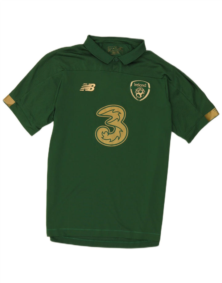 Camisa pólo gráfica masculina New Balance poliéster verde grande