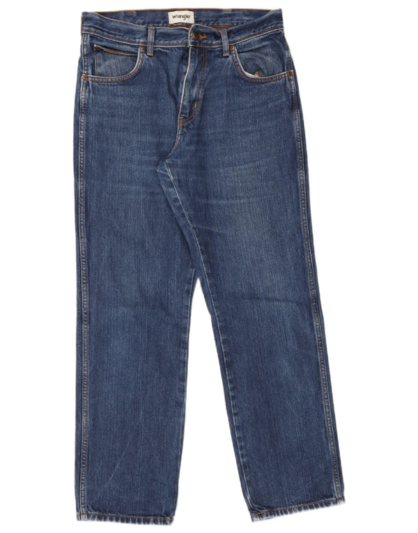 Wrangler Mens Straight Jeans W32 L30 Azul Algodão