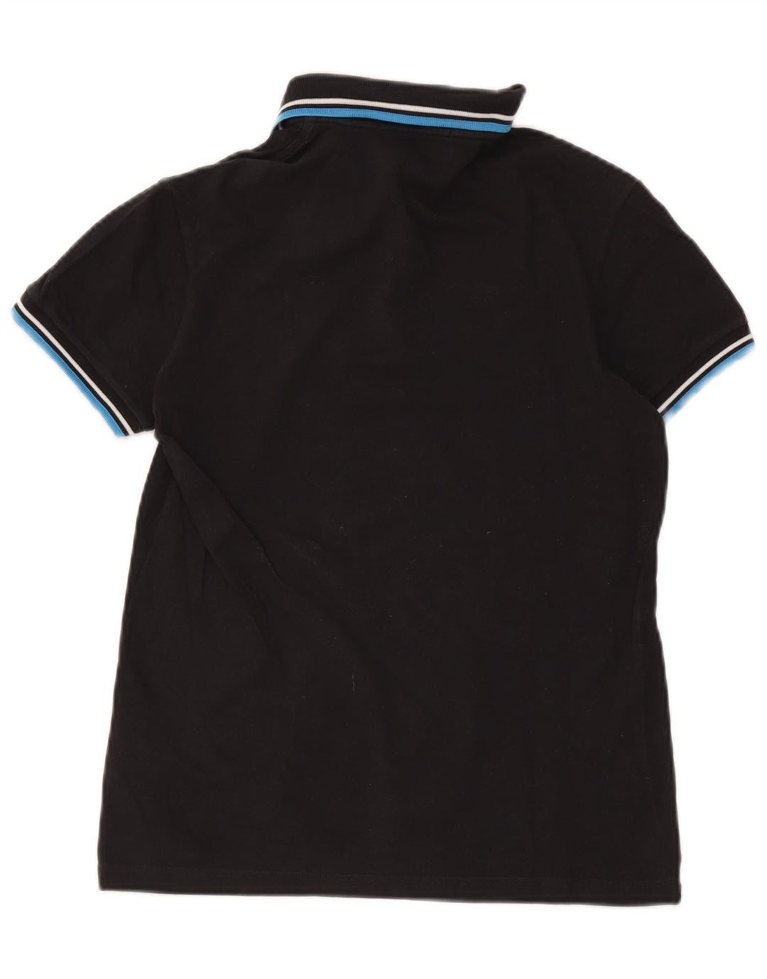 Camisa polo masculina Fred Perry pequena listrada preta de algodão