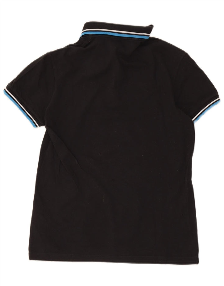 Camisa polo masculina Fred Perry pequena listrada preta de algodão