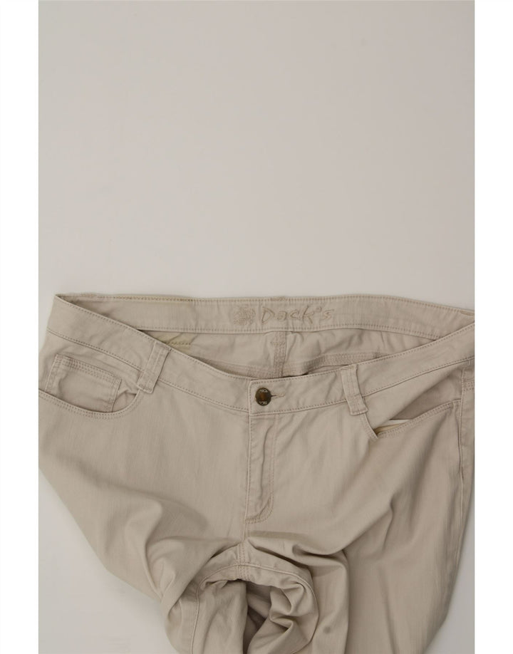 DACK'S Womens Slim Casual Trousers IT 46 Large W36 L34 Beige Cotton Vintage Dack's and Second-Hand Dack's from Messina Hembry 