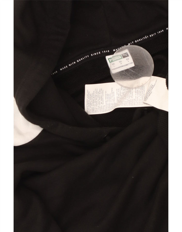 Suéter feminino PUMA com capuz oversized UK 16 grande bloco colorido preto