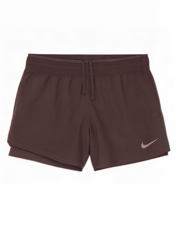 Shorts esportivo Nike feminino Dri Fit UK 8 pequeno cinza