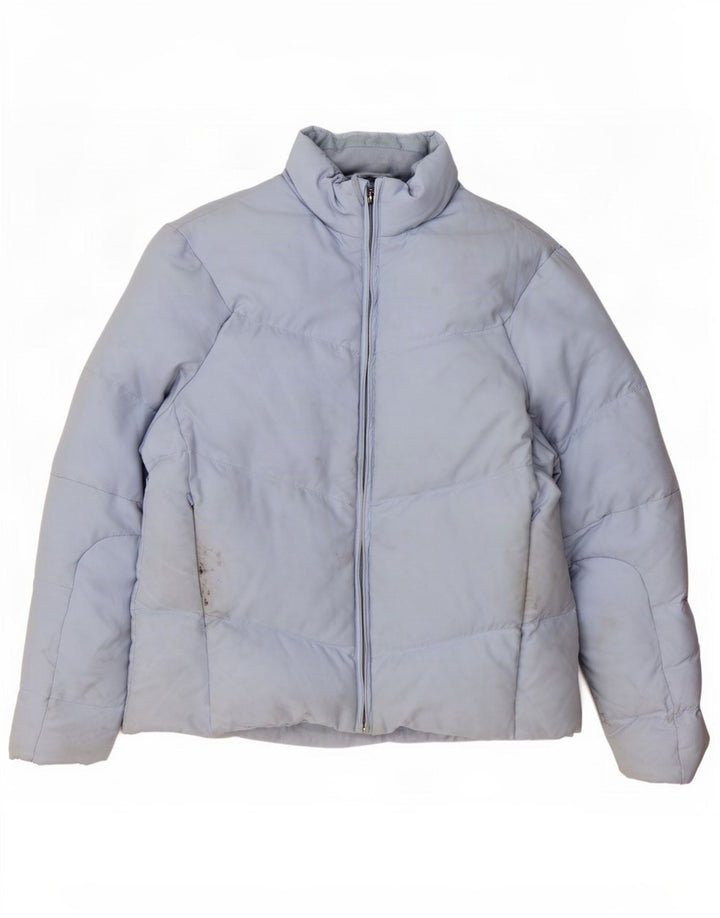 Jaqueta acolchoada feminina UK 12 da Crew Clothing poliéster azul médio