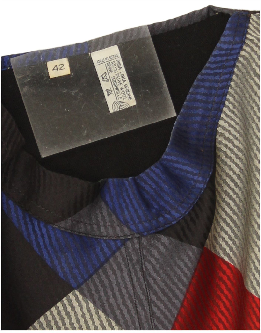 Suéter feminino vintage com gola canoa IT 42 bloco colorido preto médio
